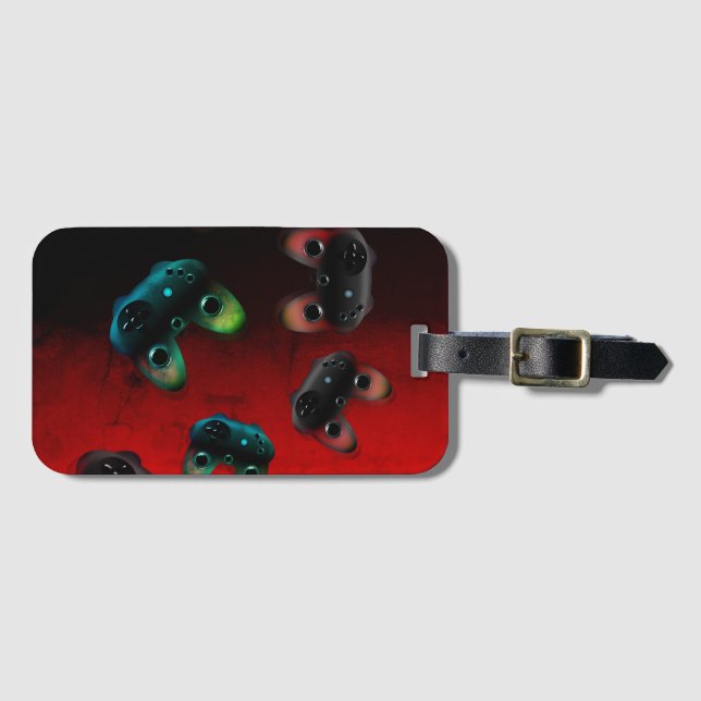 Gamer Art Gaming Controller Luggage Tag (Front Horizontal)