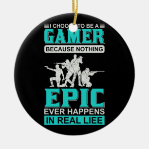 Gamer Art I Choose To Be A Gamer Ceramic Tree Decoration