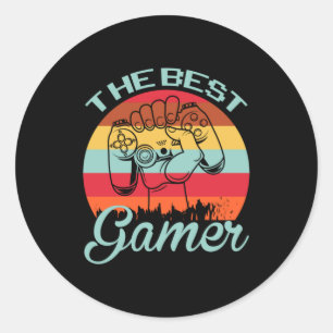 Gamer Art The Best Gamer Classic Round Sticker