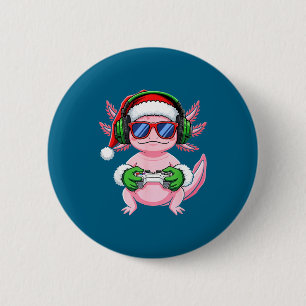 Gamer Axolotl Christmas Shirt Funny Video Game San 6 Cm Round Badge