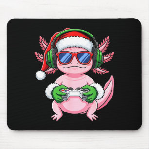 Gamer Axolotl Christmas Shirt Funny Video Game San Mouse Pad