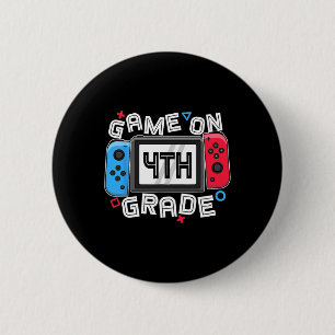 Gamer Back To School Fun Game On 4th Grade Kids Bo 6 Cm Round Badge