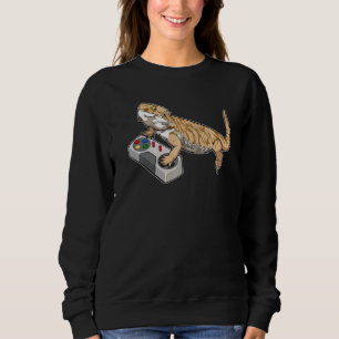Gamer Bearded Dragon Cool Gaming Beard Dad Papa Sweatshirt