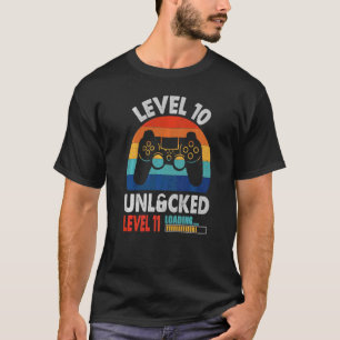 Gamer Birthday Awesome 10 Years Old Level 10 Unloc T-Shirt