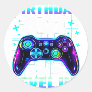 Gamer Birthday Boy Controller Time To Level Up For Classic Round Sticker