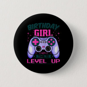 Gamer Birthday Girl Time To Level Up Video Gamer G 6 Cm Round Badge