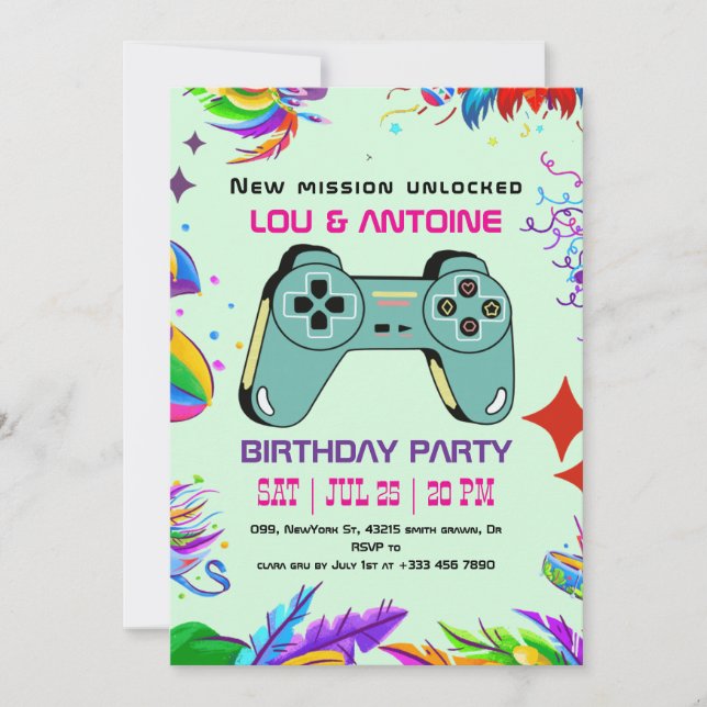 Gamer Birthday Invitation (Front)
