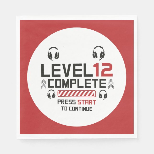 Gamer Birthday or Graduation Napkin (Front)