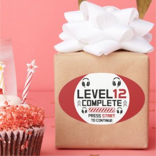 Gamer Birthday or Graduation Oval Sticker