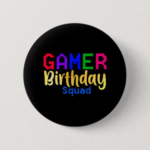 Gamer Birthday Squad Party Happy B-day Video Game  6 Cm Round Badge