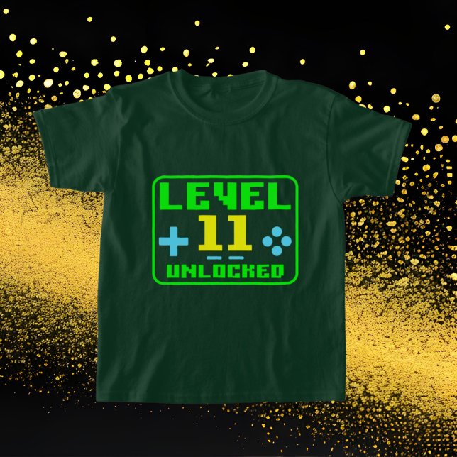 gamer Birthday word art unisex 11th T-Shirt (Creator Uploaded)