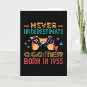 Gamer Born in 1955 Birthday Gaming Gift Retro Card