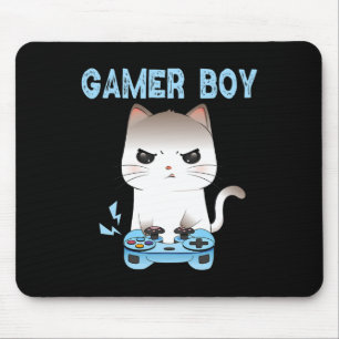 Gamer Boy Cat Gaming Funny Video Game Boys Video G Mouse Pad
