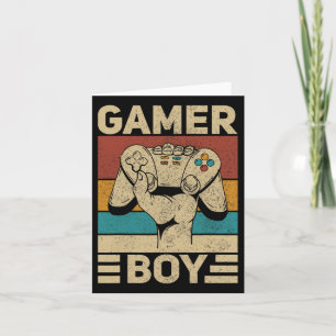 Gamer Boy Gaming Apparel Retro Video Game Outfit T Card
