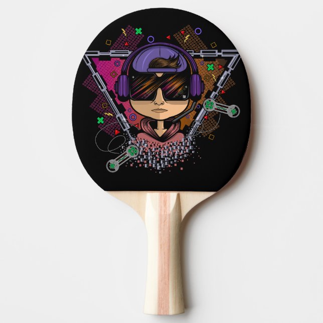 Gamer Boy Ping Pong Paddle (Front)