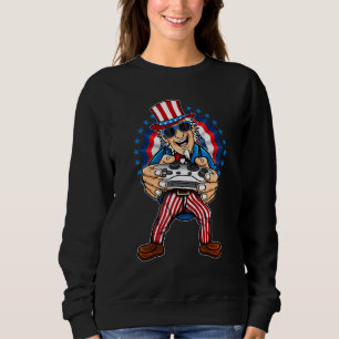 Gamer Boy Uncle Sam 4th Of July Video Game Kids Gi Sweatshirt