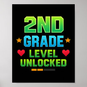 Gamer Boys Ck To School 2nd Grade First Day Second Poster