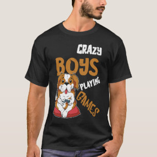 Gamer Boys Gamer Dog Consoles Player Video Game Ga T-Shirt