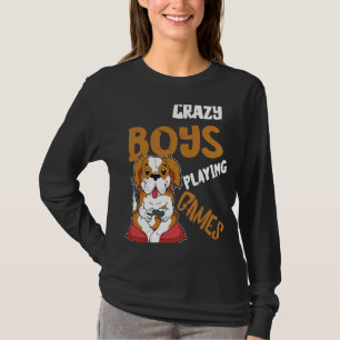 Gamer Boys Gamer Dog Consoles Player Video Game Ga T-Shirt