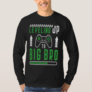 Gamer Brother Quote Leveling Up to Big Bro Gaming T-Shirt