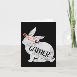 Gamer Bunny Matching Family Floral Bunny Rabbit Ea Card