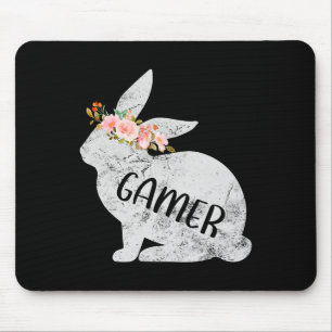 Gamer Bunny Matching Family Floral Bunny Rabbit Ea Mouse Pad