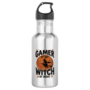 Gamer By Day Witch By Night Vintage Gaming Design_ 532 Ml Water Bottle