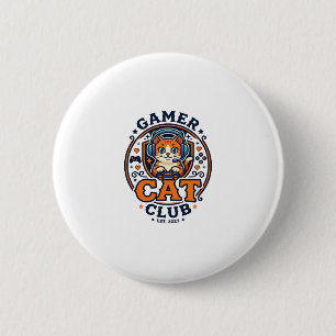 Gamer Cat Cat Mum Gift Idea - Gamer Cat Club_1 6 Cm Round Badge