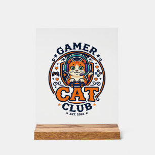 Gamer Cat Cat Mum Gift Idea - Gamer Cat Club_1 Acrylic Sign