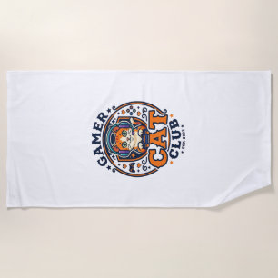 Gamer Cat Cat Mum Gift Idea - Gamer Cat Club_1 Beach Towel