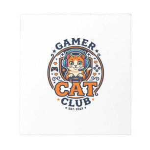 Gamer Cat Cat Mum Gift Idea - Gamer Cat Club_1 Notepad