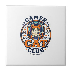 Gamer Cat Cat Mum Gift Idea - Gamer Cat Club_1 Tile