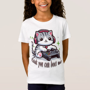 Gamer Cat Challenge: Do you think you can beat me? T-Shirt