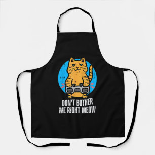 Gamer Cat Dont Bother Me Meow Funny Gaming Men Boy Apron