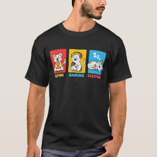 Gamer Cat Eating Gaming Sleeping 1 T-Shirt