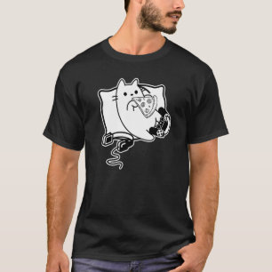 Gamer Cat Girl Boy loading Pizza Headset and Pad T-Shirt