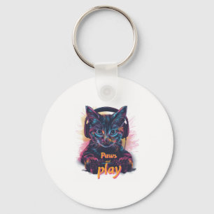 Gamer Cat Level Up Key Ring