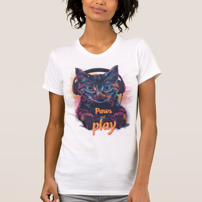 Gamer Cat Level Up T-Shirt (Front)