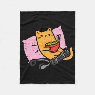 Gamer Cat Ramen Kawaii Gaming Japanese Women Girls Fleece Blanket