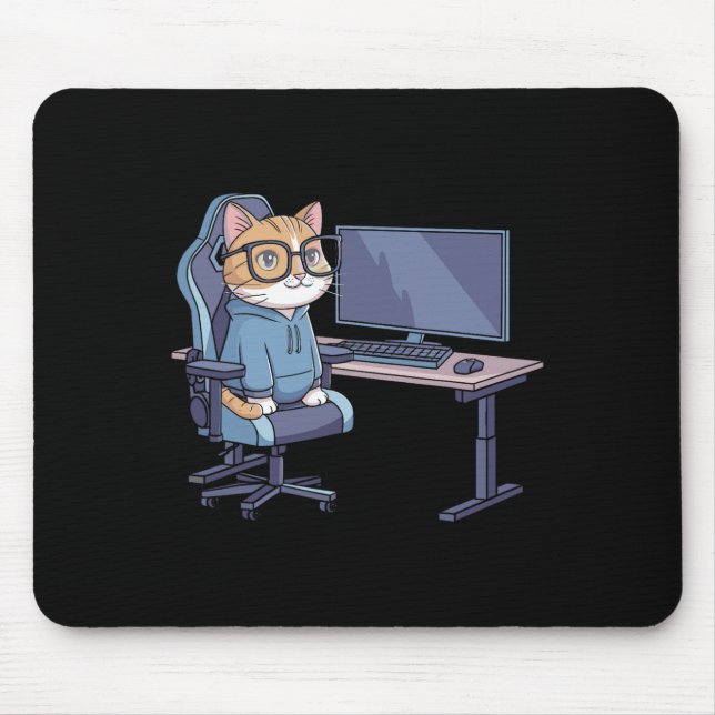 Gamer Cat Squad Funny Meme 1  Mouse Pad (Front)