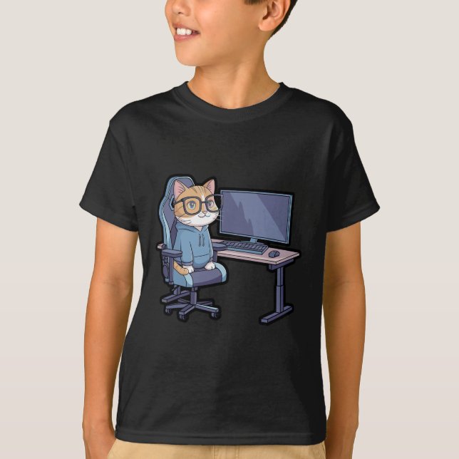 Gamer Cat Squad Funny Meme  T-Shirt (Front)