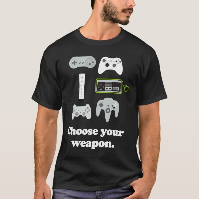 Gamer  Choose Your Weapon Kids Teens Video Game T-Shirt (Front)