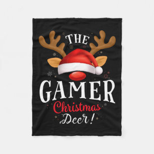 Gamer Christmas Deer Pjs Xmas Family Matching  Fleece Blanket