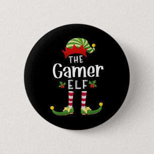 Gamer Christmas Elf Matching Pajama X-mas Party  6 Cm Round Badge