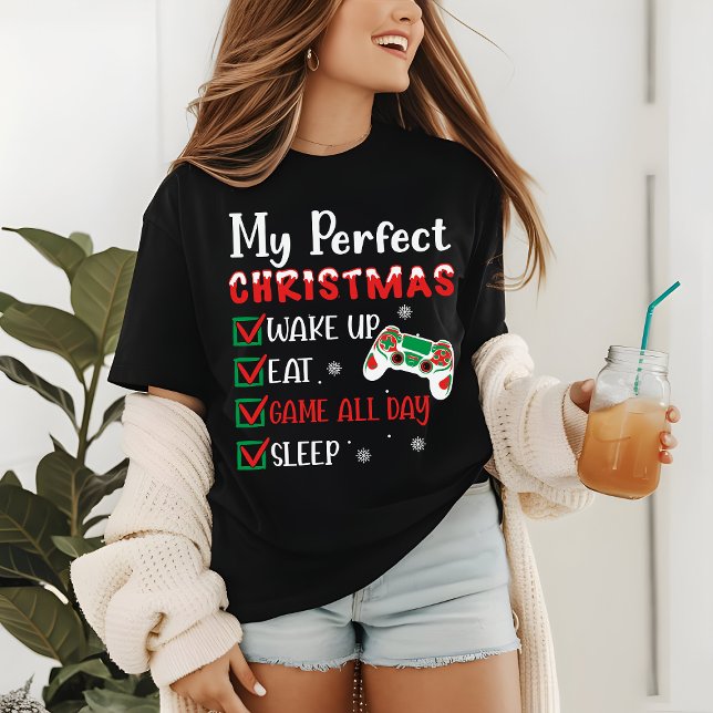 Gamer Christmas Funny Eat Sleep Game Tri-Blend Shirt (Creator Uploaded)
