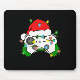 Gamer Christmas Gaming Santa Hat Video Game Contro Mouse Pad