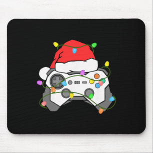 Gamer Christmas Gaming Santa Hat Video Game Contro Mouse Pad