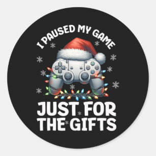 Gamer Christmas Gaming Xmas Video Games Boys Chris Classic Round Sticker
