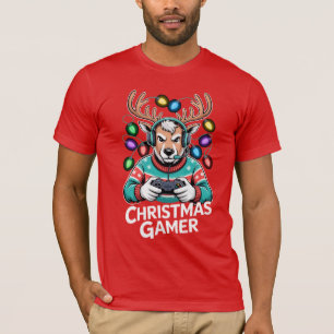 Gamer Christmas Gifts Reindeer Gaming T-Shirt