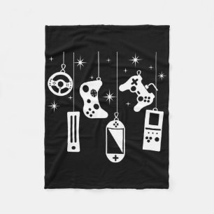 Gamer Christmas Video Game Controller Xmas Gaming  Fleece Blanket